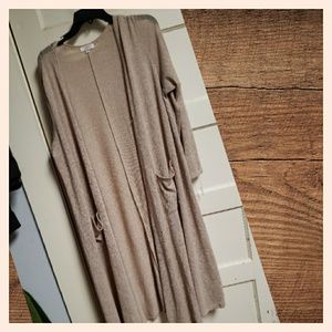Lularoe long, thin neutral duster sweater XL  - (free with $25 purchase)